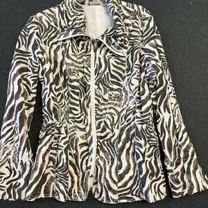 Chico's Zebra-Print Cotton/Nylon Jacket. New without tags. Excellent condition!
